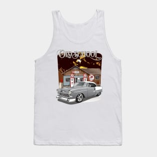 1955 Silver Gray Chevy Bel Air Old School Tank Top